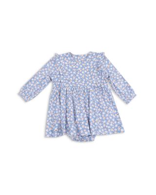 Girls' Country Calico Ruffled Long Sleeved Bodysuit Dress  - Baby