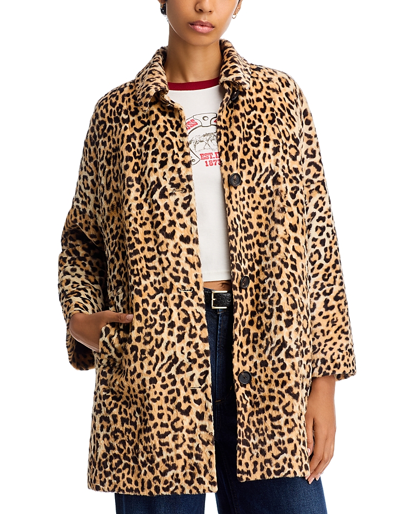 The Great Printed Car Coat Jacket In Brown