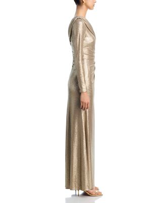 Draped Foiled Gown - Exclusive