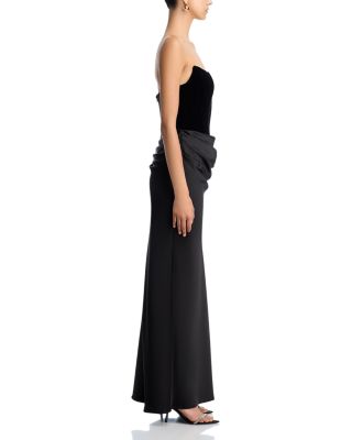Strapless Velvet Bodice Gown - Exclusive