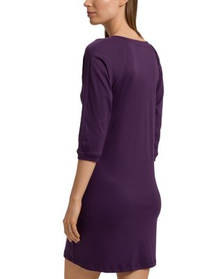 Pure Essence Raglan Three-Quarter Sleeve Cotton Short Gown