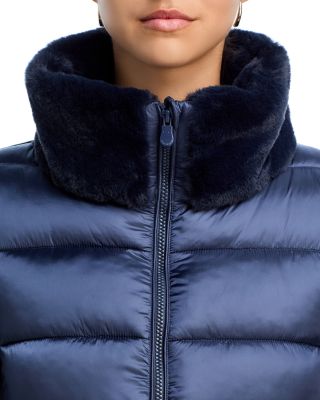 Mei Faux Fur Trim Quilted Jacket