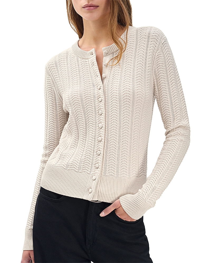Rag & Bone Francesca Wool Blend Cardigan In Brown