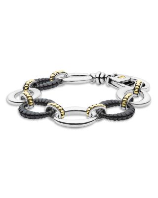 Two Tone Black Ceramic Link Bracelet