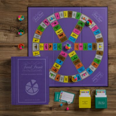 Vintage Bookshelf Assortment 4-Pack: Jenga, Battleship, Checkers &amp; Backgammon, Trivial Pursuit