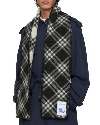 Narrow Check Wool Scarf