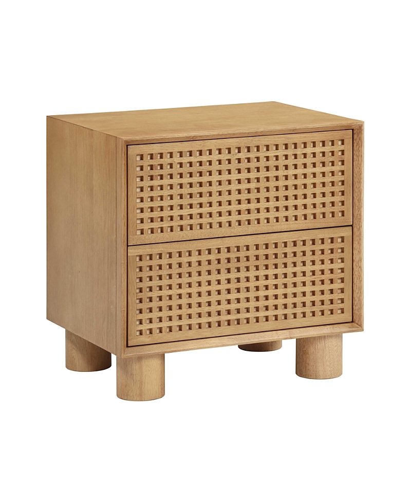 Tov Furniture Miles Rubberwood 2-Drawer Nightstand