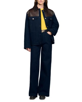 Raphael Denim Leather Trim Jacket