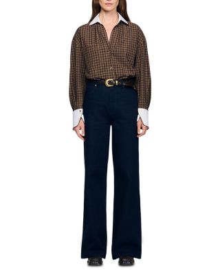 Raph Mid Rise Wide Leg Jeans in Blue Jean