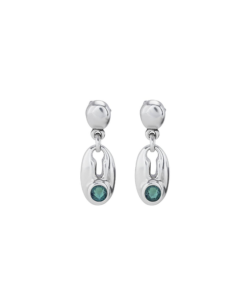 Unode50 Crystal Drop Earrings In Silver