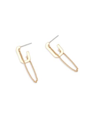 Swag Chain Hexagon Huggie Hoop Earrings