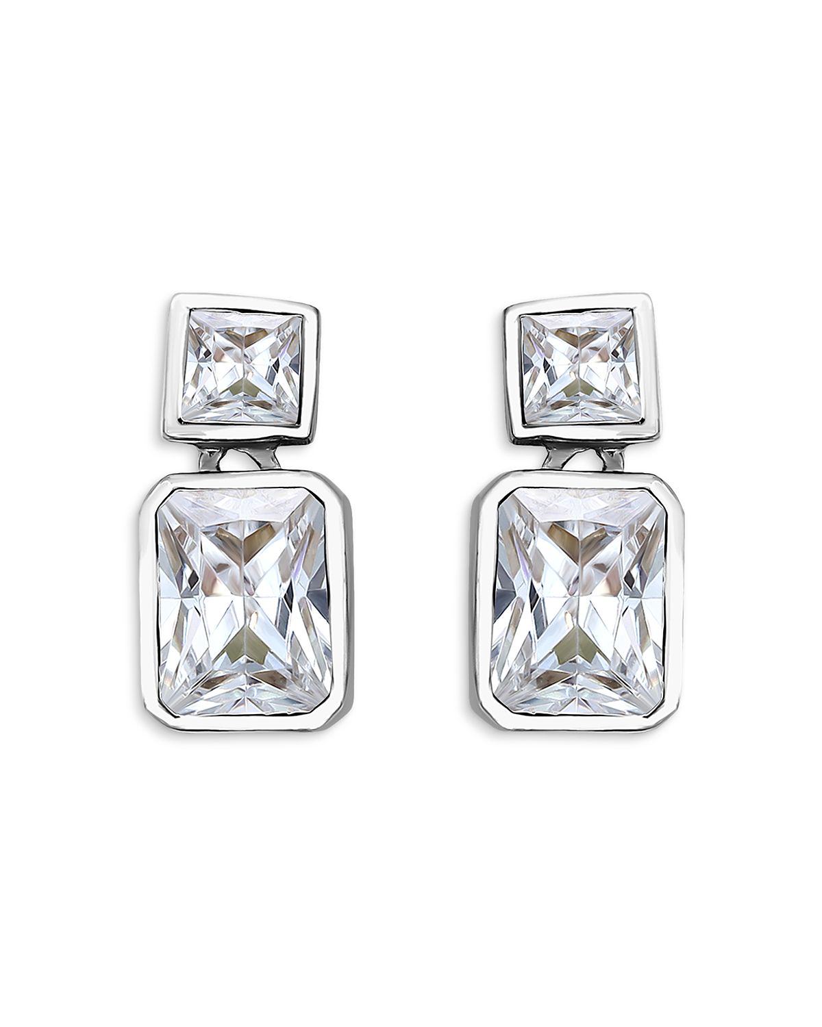 Aqua Cubic Zirconia Drop Earrings