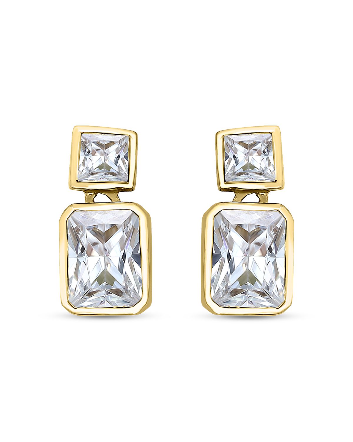Aqua Cubic Zirconia Drop Earrings