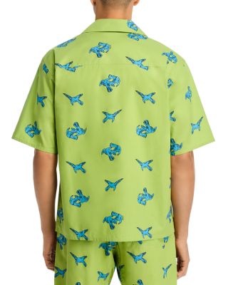 Printed Short Sleeve Button Front Camp Shirt