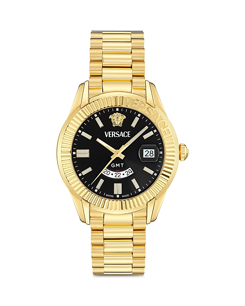 Versace Apodis Gmt Watch, 41mm In Gold