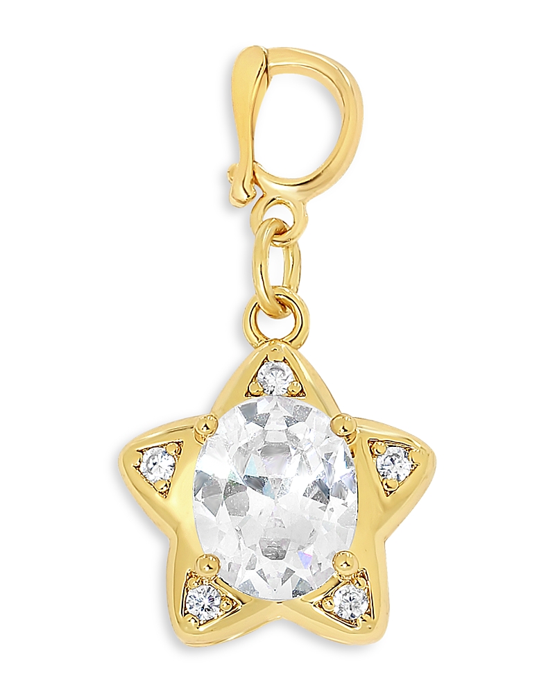 Jackie Mack Designs Cubic Zirconia Lucky Star Charm In Gold