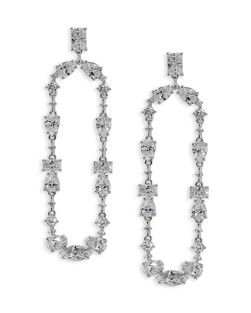 Nadri Everleigh Cubic Zirconia Frontal Swing Earrings In Silver
