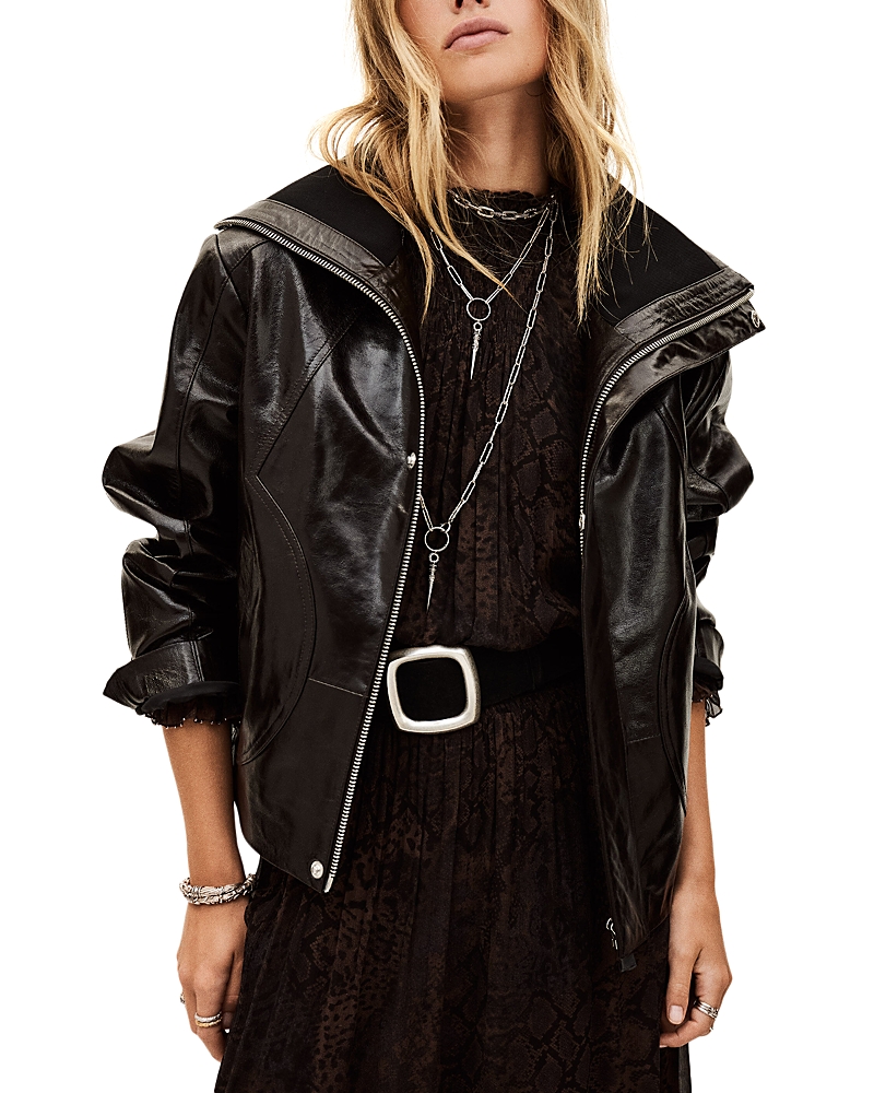 Ba&sh Bernie Leather Jacket In Black