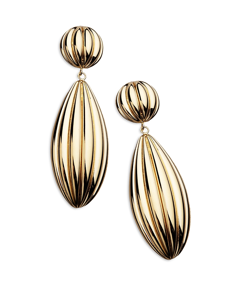 Jennifer Zeuner Lucinda Textured Drop Earrings In Gold