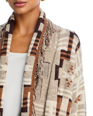 Jair Jacquard Fringe Cardigan