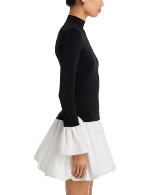 Mixed Media Mini Bubble Dress - Exclusive