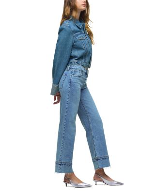 Rosie High Rise Wide Leg Raw Hem Ankle Jeans in Express