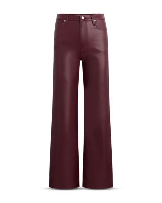 Rosie High Rise Wide Leg Faux Leather Jeans in Port Royal
