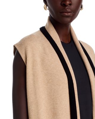 Contrast Trim Long Cardigan