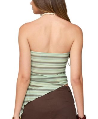 Edikted Sari Striped Strapless Asymmetric Top