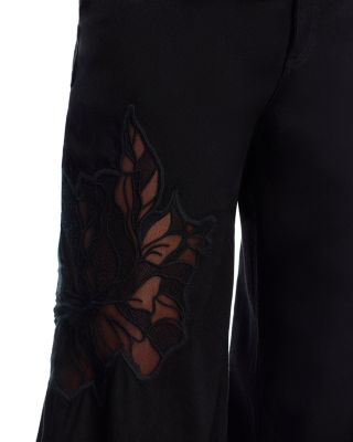 Sofie High Rise Full Wide Leg Lace Jeans in Black