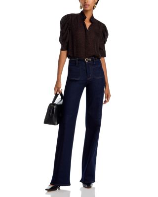 Le Slim High Rise Palazzo Jeans in Rinse