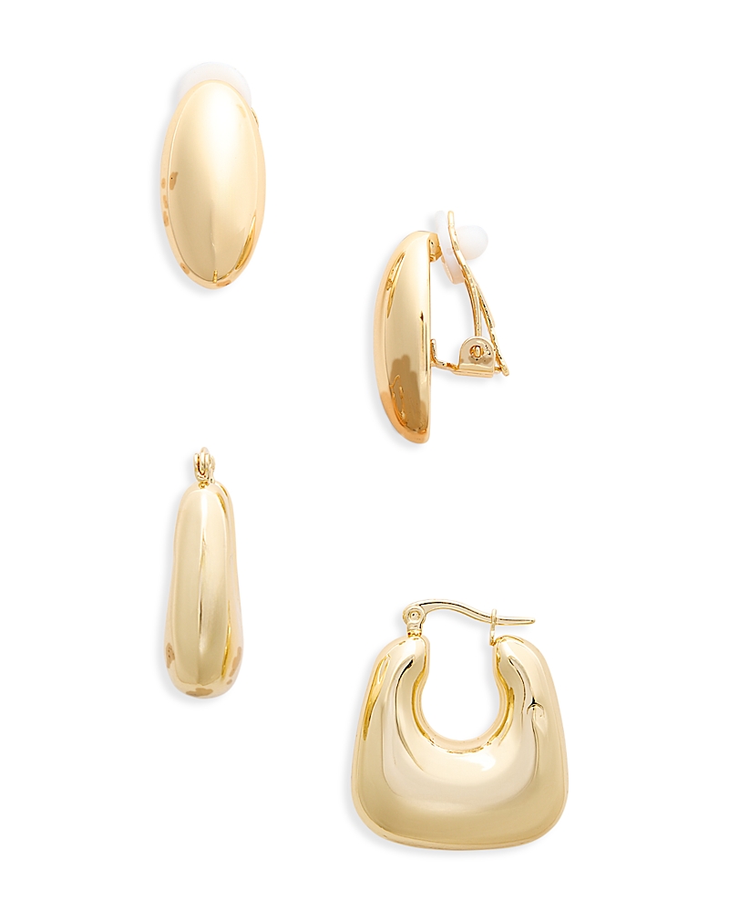 Aqua Square Hoop & Clip On Stud Earrings, Set of 2 - Exclusive
