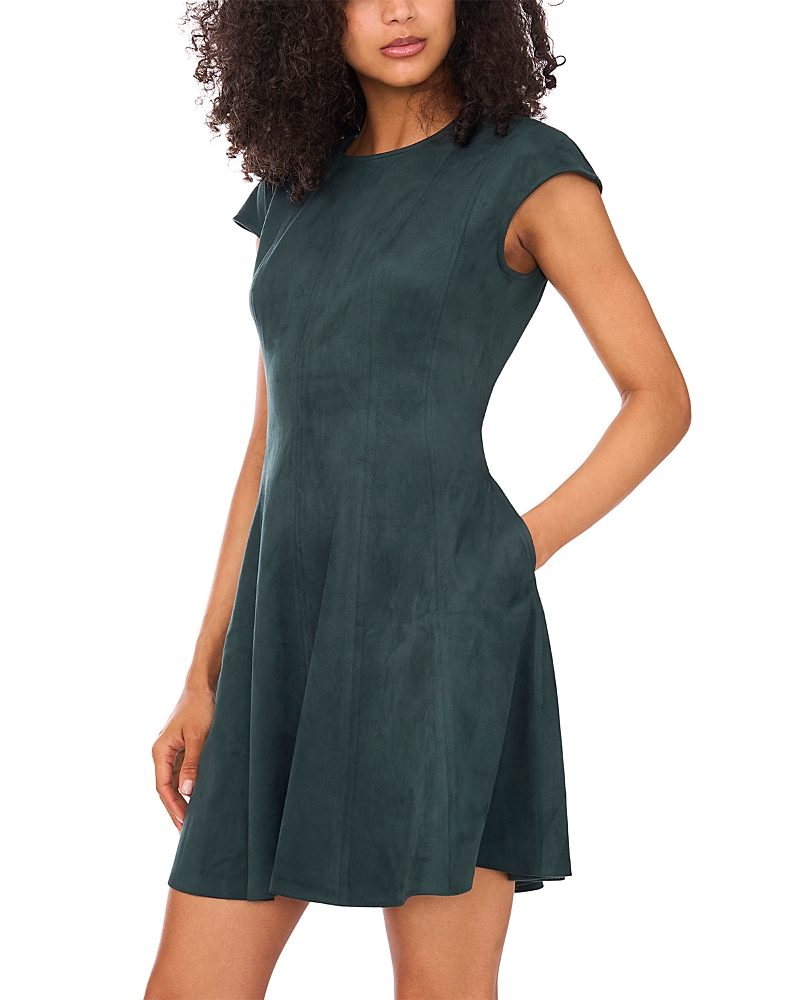 Vince Camuto Princess Seam Cap Sleeve Mini Dress In Green
