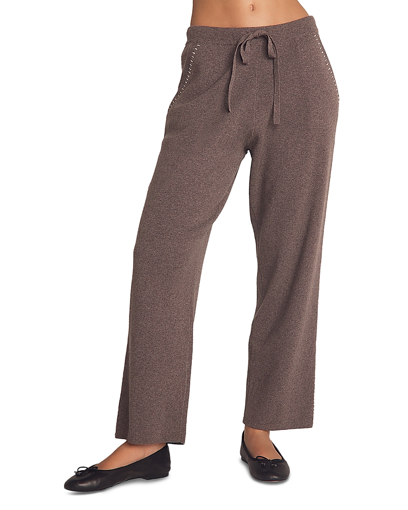 Bella Dahl Whipstitch Straight Leg Sweater Pants In Gray
