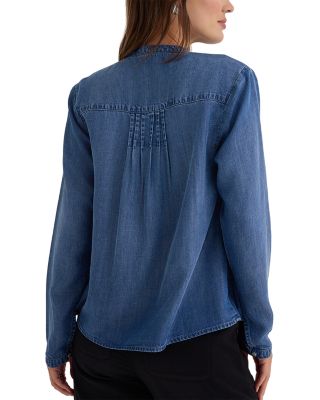 Long Sleeve Pintuck Blouse