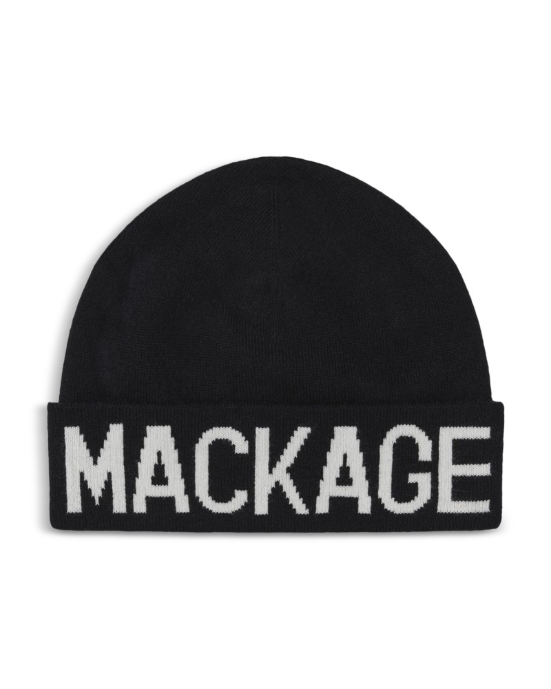 Mackage Kiko-kz Logo Knit Hat in Black