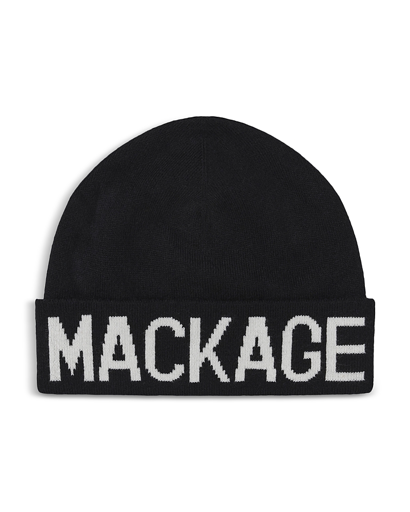 Mackage Kiko-kz Logo Knit Hat In Black