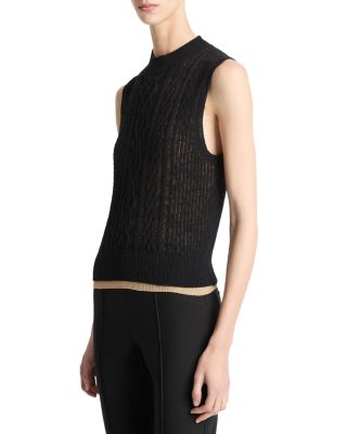 Sleeveless Cable Knit Top