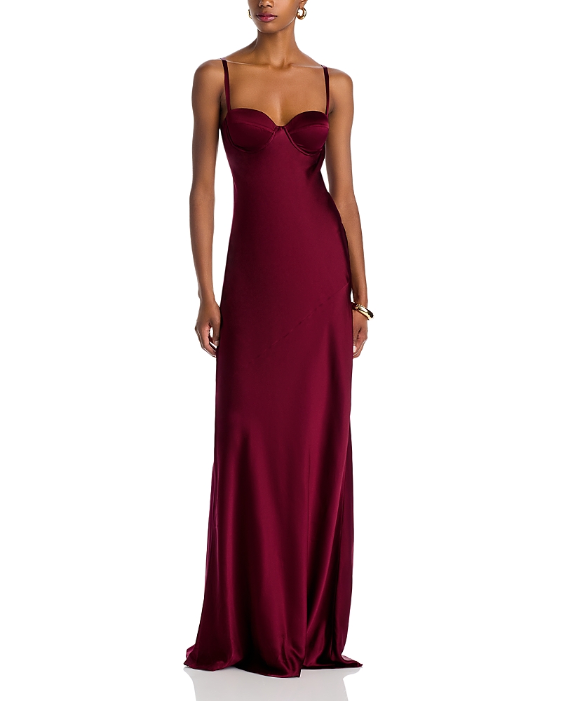 L'agence Sayla Silk Maxi Dress In Brown