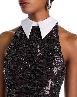 Lilith Sequin Contrast Collar Dress