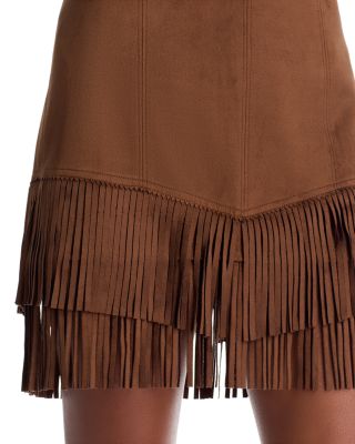 Lyle Faux Suede Fringe Mini Skirt