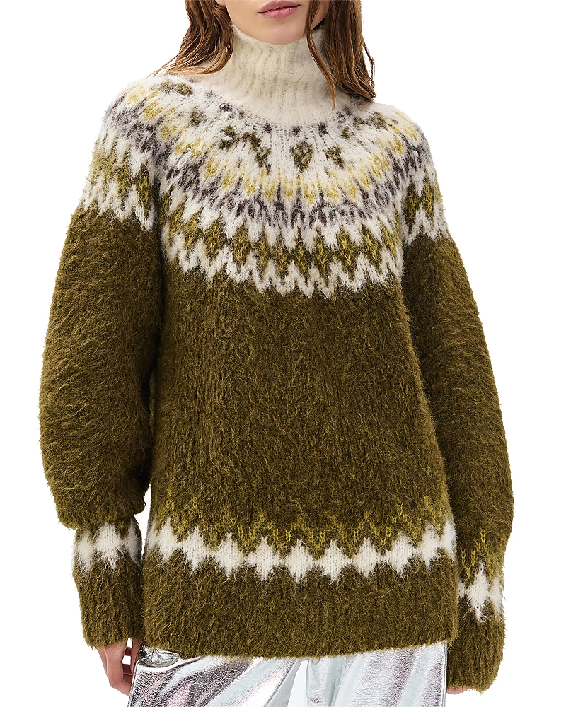 Rag & Bone Beth Oversized Fair Isle Turtleneck In Multi