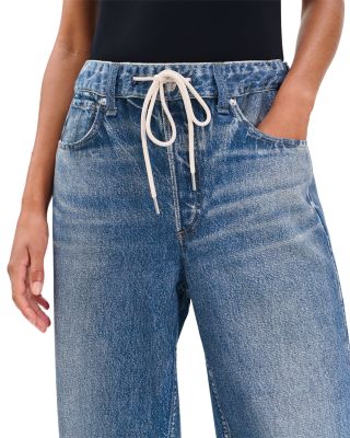 Mirarmar Cotton Terry Wide Leg Drawstring Sweatpant Jean