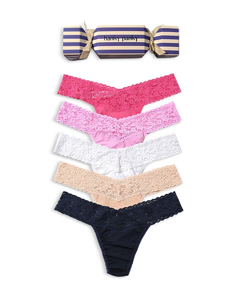 Hanky Panky Signature Lace Low Rise Thong, Pack Of 5 In Multi