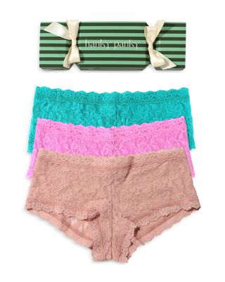 Signature Lace Mid Rise Boy Shorts, Pack of 3