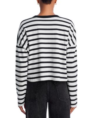 Cropped Long Sleeve Printed Tee