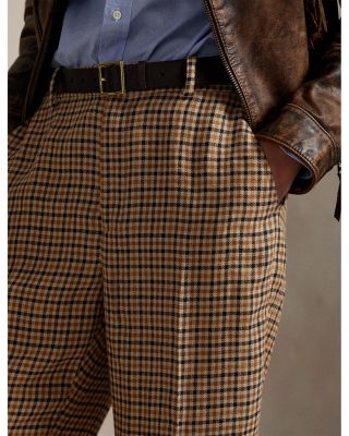 Plaid Linen Wide Leg Pants