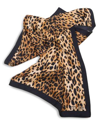 Leopard Print Square Silk Scarf