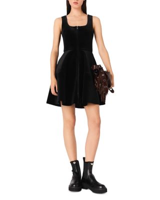 Short Velvet Skater Dress