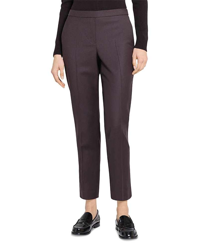 Theory Sleek Flannel Treeca Pull On Pant In Brown
